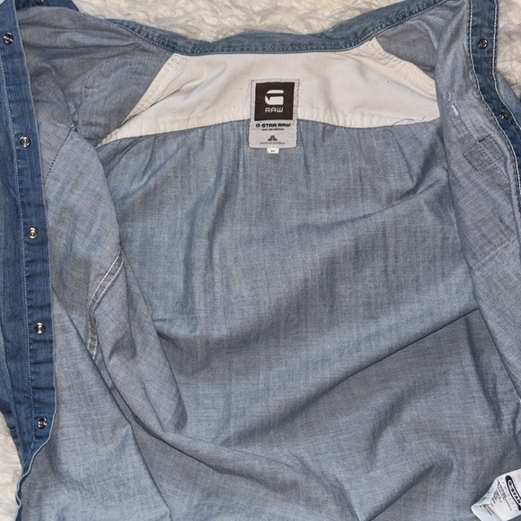 G-Star Raw Denim Long Sleeve Button Down Shirt, Size Medium - Picture 10 of 13